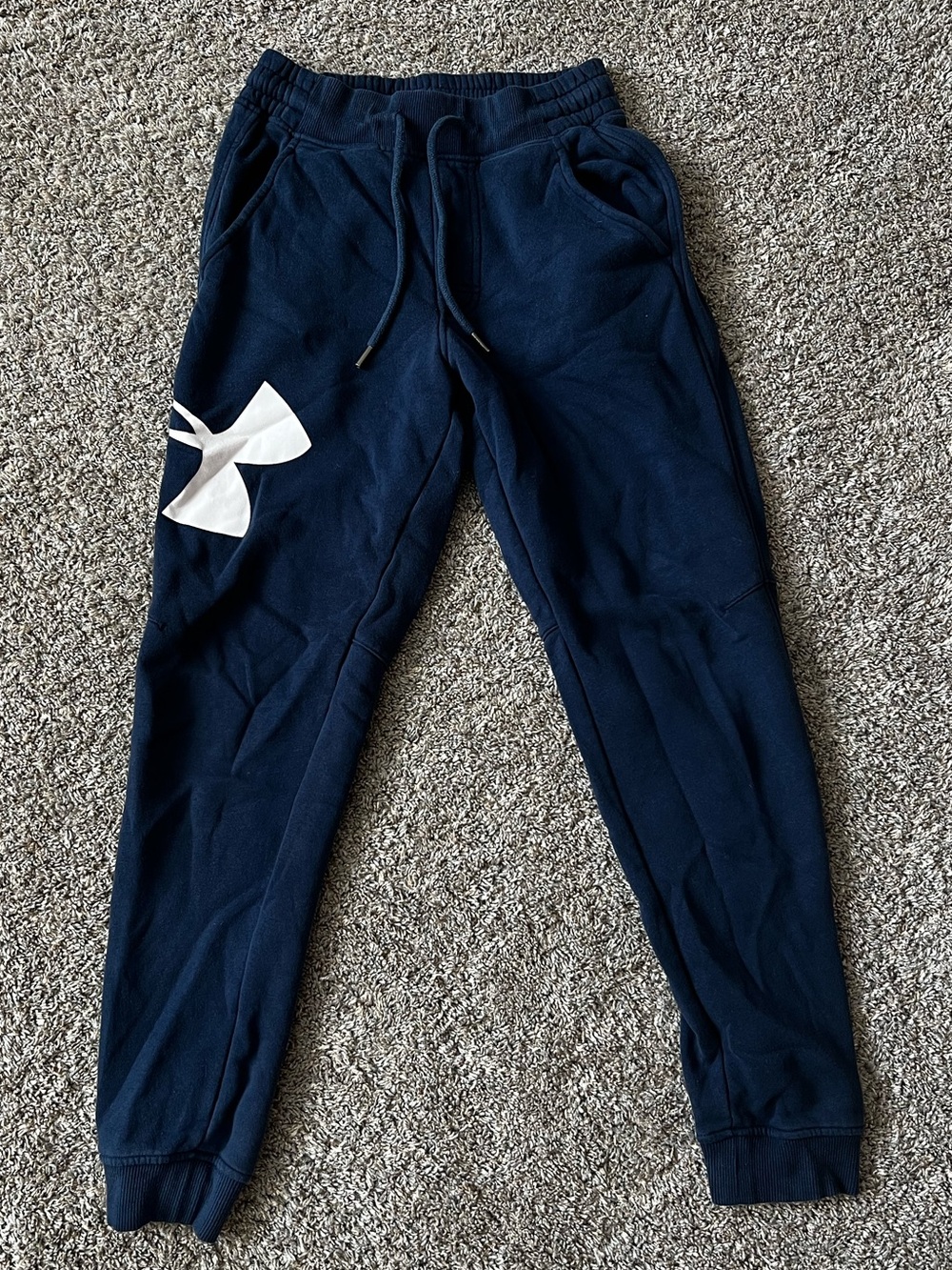 Under Armour Navy Jogger Sweatpants with White Logo